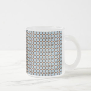 Patroon blauw en bruin matglas koffiemok