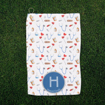 Patroon Blauw Monogram Dokter