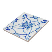 Patroon Blauw & Wit Mediterrane Waterverf Tegeltje (Zijkant)