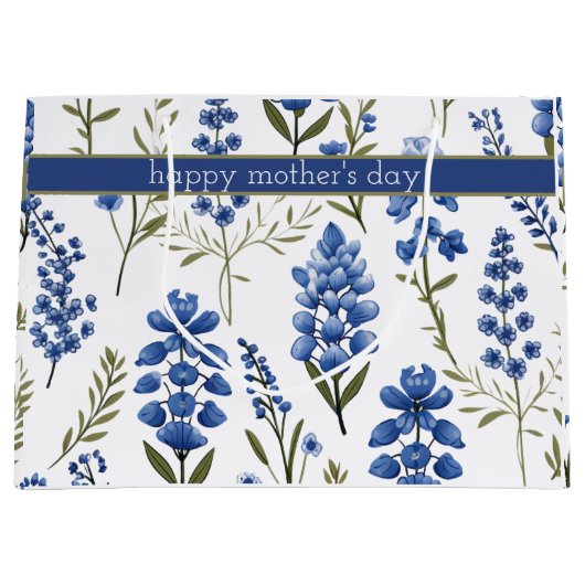 Patroon Blauwbonetten in de zuidelijke lente Groot Cadeauzakje (Voorkant)