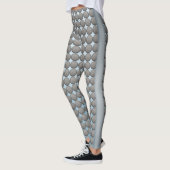 Patroon blauwe en grijze pols leggings (Links)