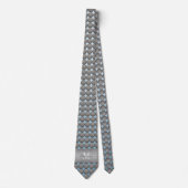 Patroon blauwe en grijze pols stropdas (Voorkant)