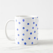 Patroon Blauwe en Witte Confetti Stippen Koffiemok (Links)