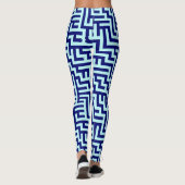 Patroon "Blauwe Maze" Leggings (Achterkant)