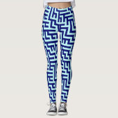 Patroon "Blauwe Maze" Leggings (Voorkant)