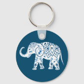  Patroon Blauwe Olifant Gepersonaliseerd Sleutelhanger (Achterkant)