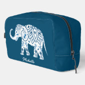  Patroon Blauwe Olifant Gepersonaliseerd Toilettasje (Rechterhoek)
