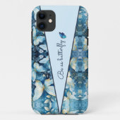 Patroon Blauwe Vlinder iPhone Case (Achterkant)
