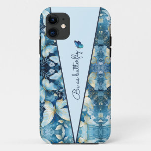 Patroon Blauwe Vlinder iPhone Case