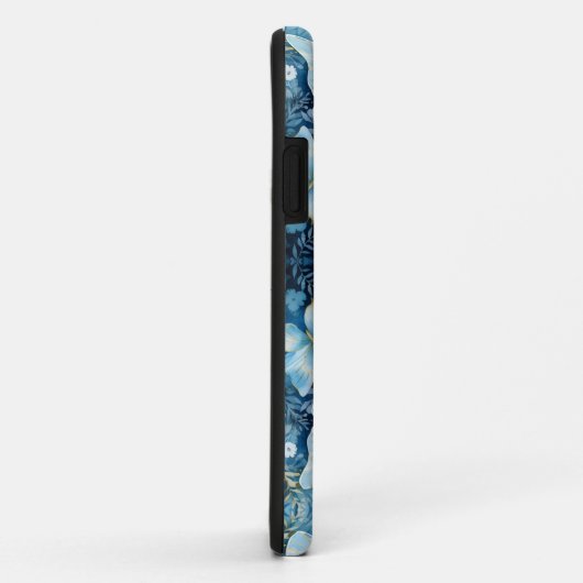 Patroon Blauwe Vlinder iPhone Case (Achterkant/rechts)