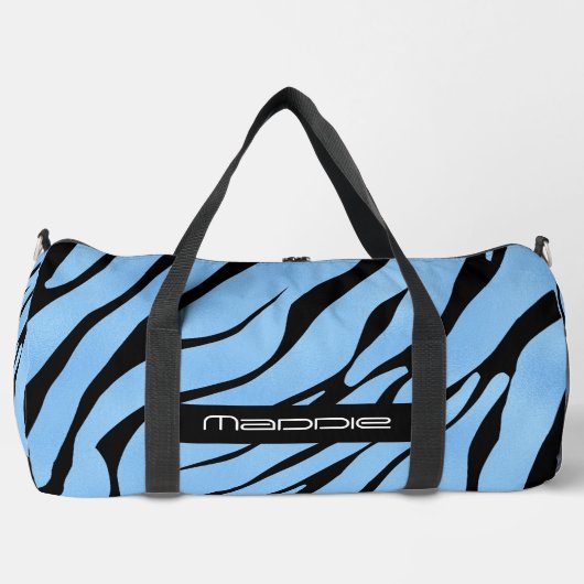 Patroon Blauwe Zebra Stripes Plunjezak (Voorkant)