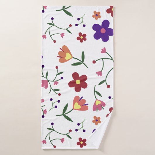 patroon bloemen- bad handdoek (Badhanddoek)