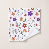 patroon bloemen- bad handdoek (Wasdoekje)