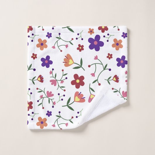 patroon bloemen- bad handdoek (Wasdoekje)