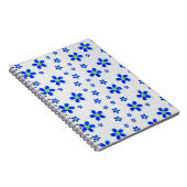 Patroon bloemen, blauwe bloemen, groene bloemen notitieboek (Rechterzijde)