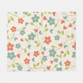 Patroon Bloemen Fleece Deken (Voorkant (Horizontaal))