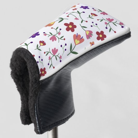 patroon bloemen- golfheadcover (3/4 voorkant)