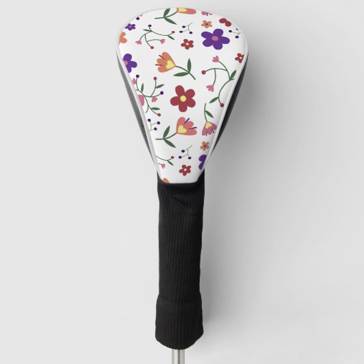 patroon bloemen- golfheadcover (Voorkant)