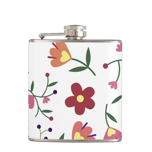 patroon bloemen- heupfles (Voorkant)