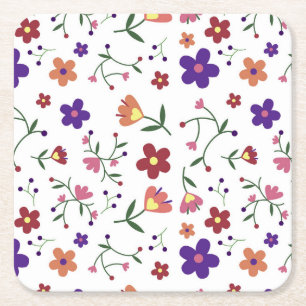 patroon bloemen- kartonnen onderzetters