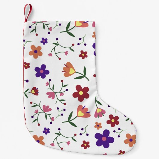 patroon bloemen- kleine kerstsok (Voorkant)