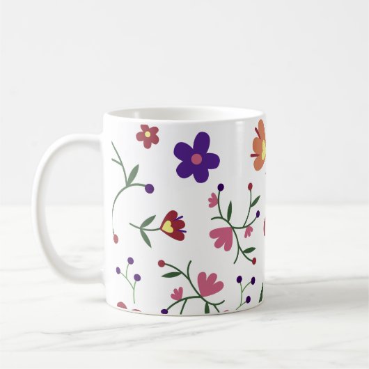 patroon bloemen- koffiemok (Links)