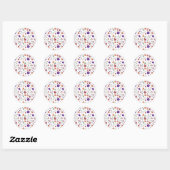 patroon bloemen- ronde sticker (Vel)