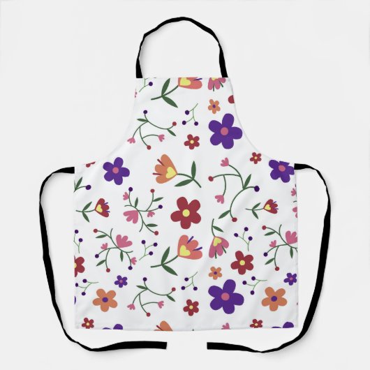 patroon bloemen- schort (Voorkant)