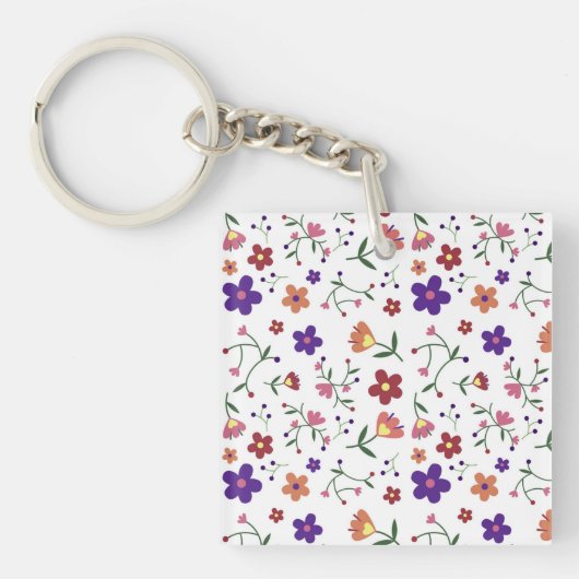 patroon bloemen- sleutelhanger (voorkant)