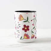 patroon bloemen- tweekleurige koffiemok (Center)