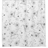 Patroon Bloemen Witte Douchegordijn (Voorkant)