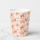 Patroon Boho Bohemian Sunshine vlinders Papieren Bekers (Rechts)