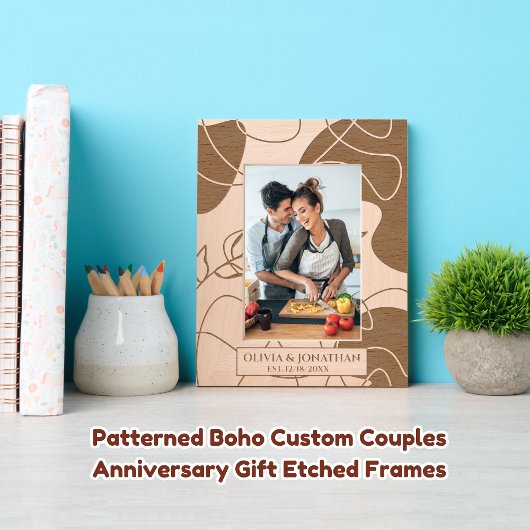 Patroon Boho Custom Couples Jubileum Gift Gegraveerde Lijstjes