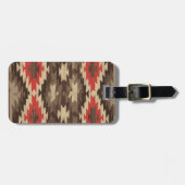 Patroon bruin/Terra Cotta Bagagelabel (Voorkant horizontaal)