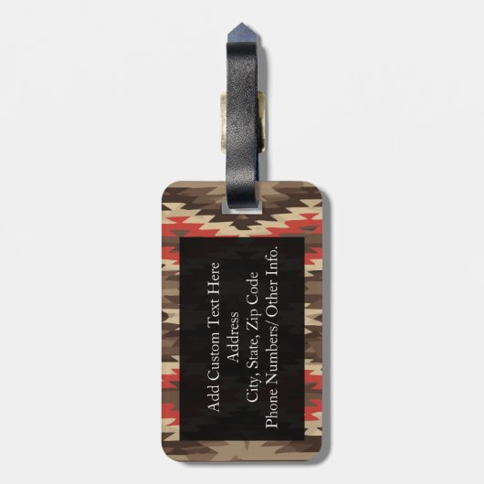 Patroon bruin/Terra Cotta Bagagelabel (Achterkant verticaal)