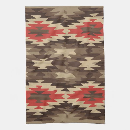 Patroon bruin/Terra Cotta Theedoek (Verticaal)