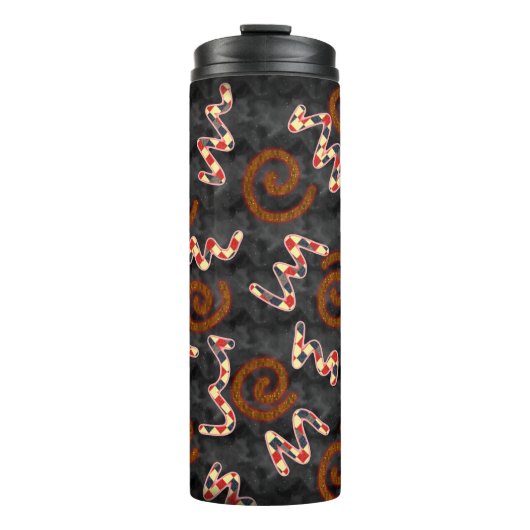 patroon bruin thermosbeker (Voorkant)