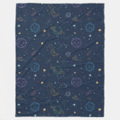 patroon buitenkant ruimteelementen fleece deken (Voorkant)