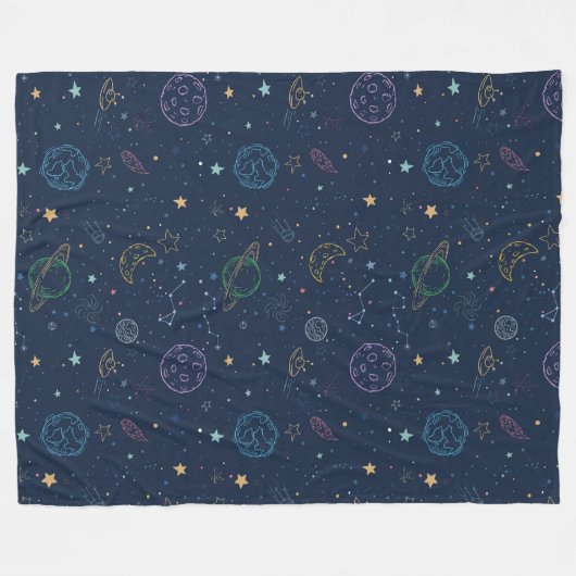 patroon buitenkant ruimteelementen fleece deken (Voorkant (Horizontaal))