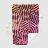 Patroon Burgandy, Zwart, Tan, Golf Handdoek (Insitu)