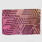 Patroon Burgandy, Zwart, Tan, Golf Handdoek (Horizontaal)