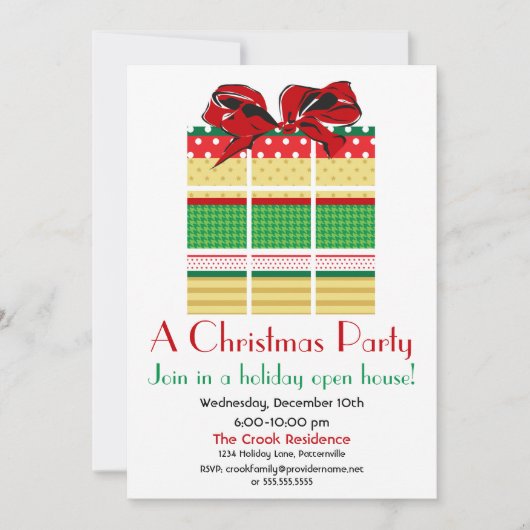 Patroon Cadeau Vakantie Uitnodiging (Voorkant)