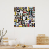 patroon cassetteband poster (Keuken)