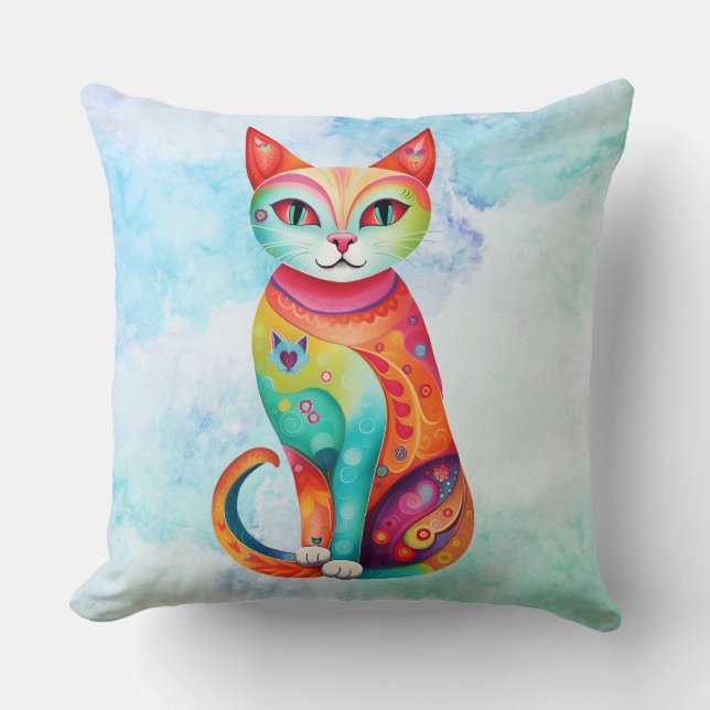 Patroon CatThrow Pillow Kussen (Voorkant)