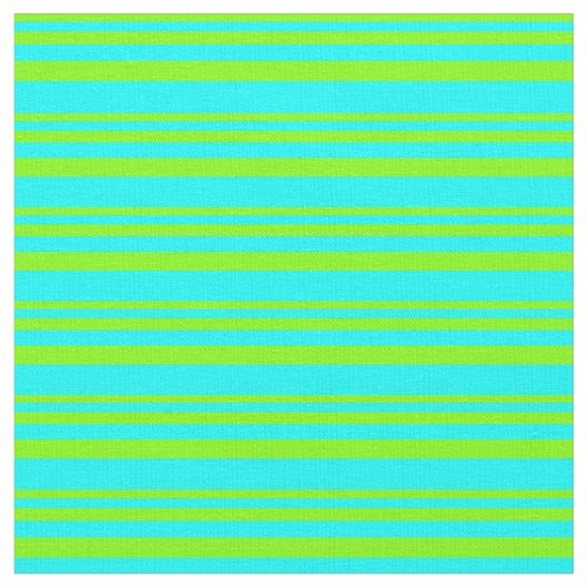 Patroon Chartreuse en Cyan Lines Stof (Close Up)
