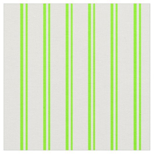 Patroon Chartreuse en White Lines/Stripes Stof (Close Up)