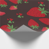 patroon chocolade en aardbeien cadeaupapier (Hoek)