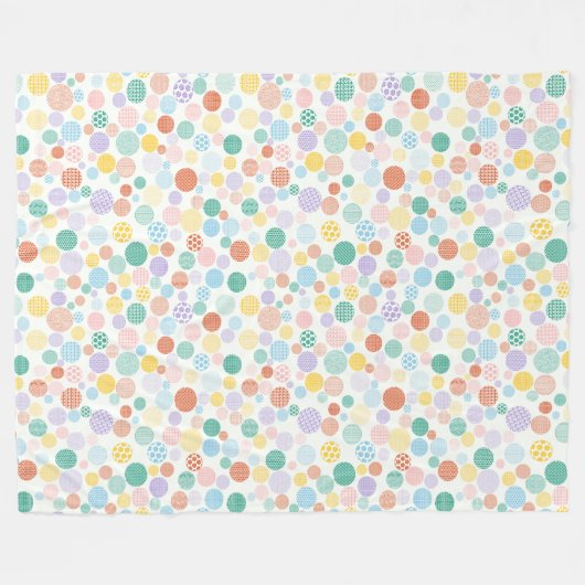 Patroon Circle Fleece Deken – Kleurrijke Stippen (Voorkant (Horizontaal))