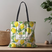 Patroon citroenbloem verlaat groene canvas tas
