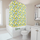 Patroon citrus geel groen douchegordijn (In situ)